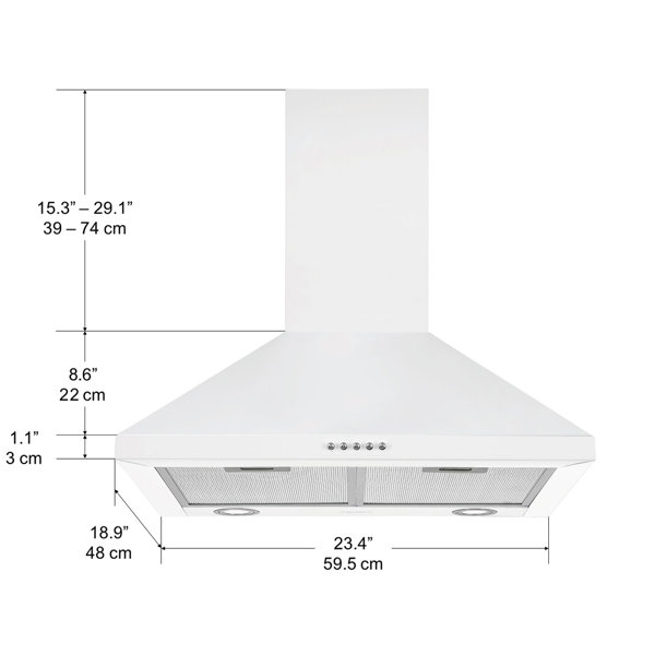 Ancona 24'' 440 CFM Convertible Wall Mount Range Hood & Reviews Wayfair